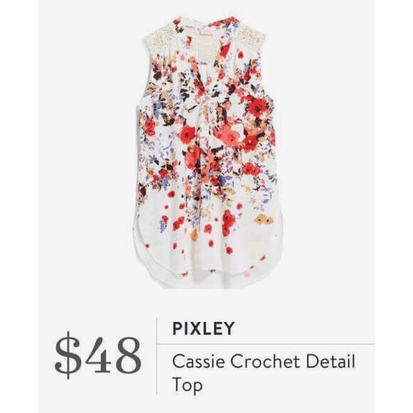 Market & Spruce SMALL Cassie Crochet Detail Top - Stitch Fix Sleeveless Blouse - Picture 7 of 11